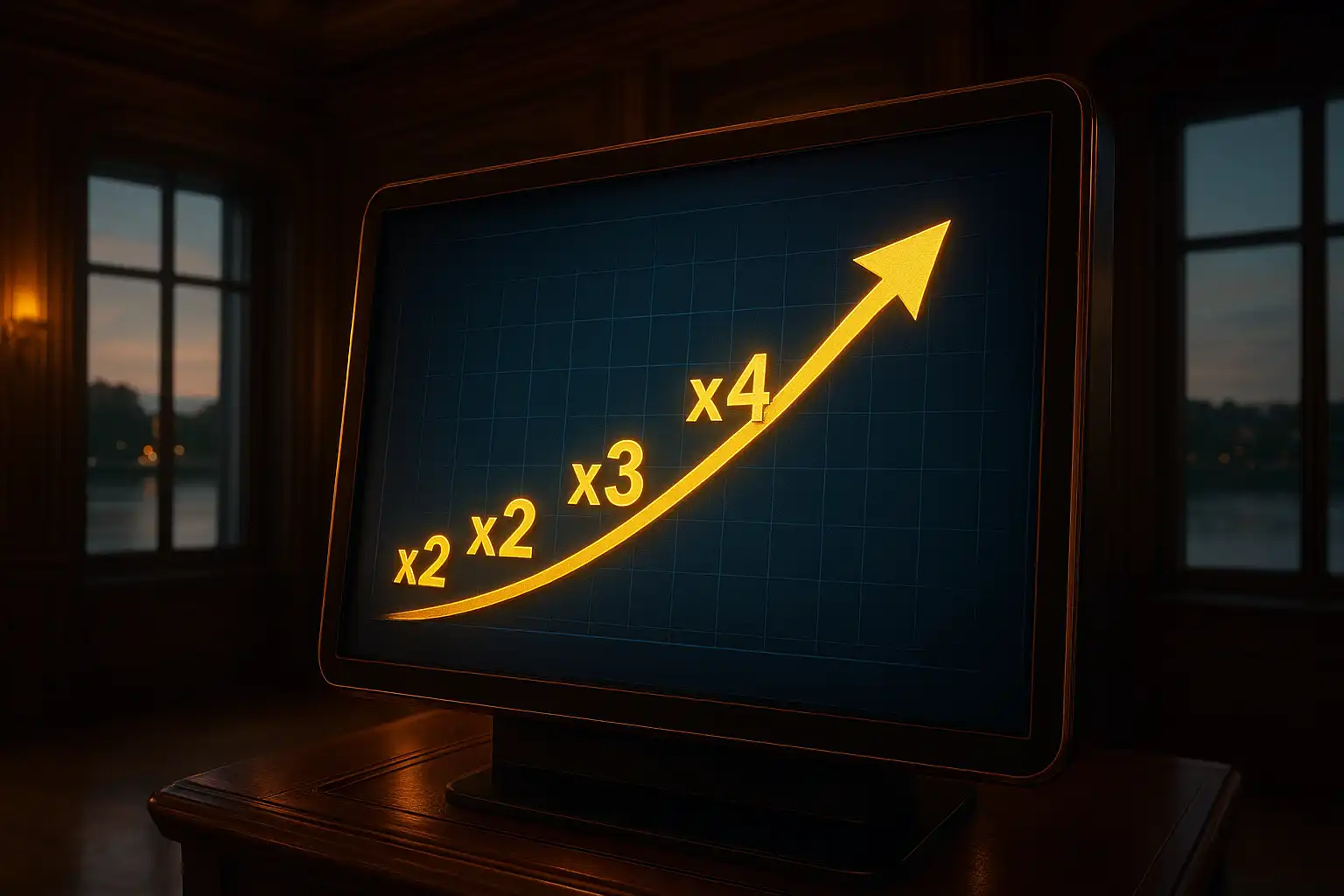 BetVeo Crash game screen showing a rising multiplier line above a riverside pavilion backdrop